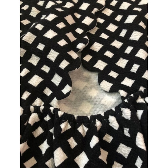 Anthropologie Black & White Peplum Top - Picture 8 of 8